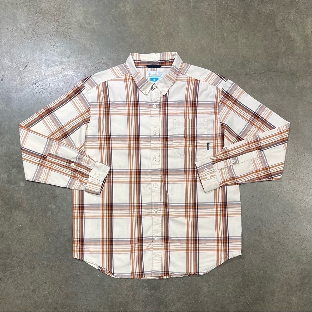 Columbia Long Sleeve Check Plaid Button Front Shirt